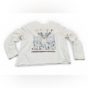 Mighty Fine Red Carpet Noir Woodstock 1969 Summer of Love Long Sleeve Raw Hem XL